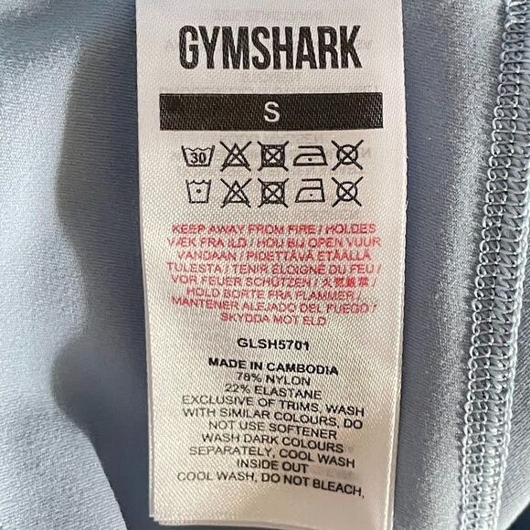 Gymshark + Whitney Biker Shorts Blue Womens Size S High Rise Butt Lift Cycling - Picture 5 of 9